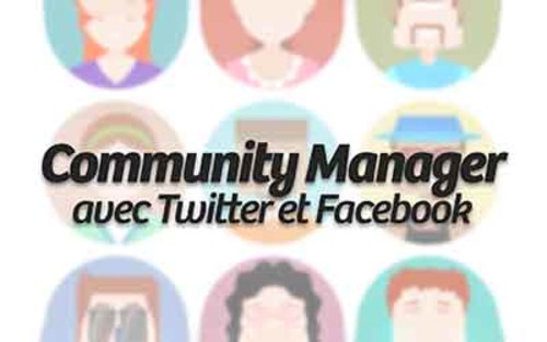 Couverture de Community Manager avec Facebook et Twitter